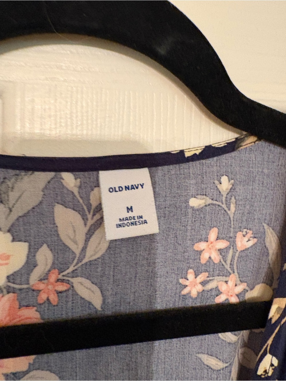 Old Navy Navy blue Floral midi wrap dress M - Picture 3 of 4